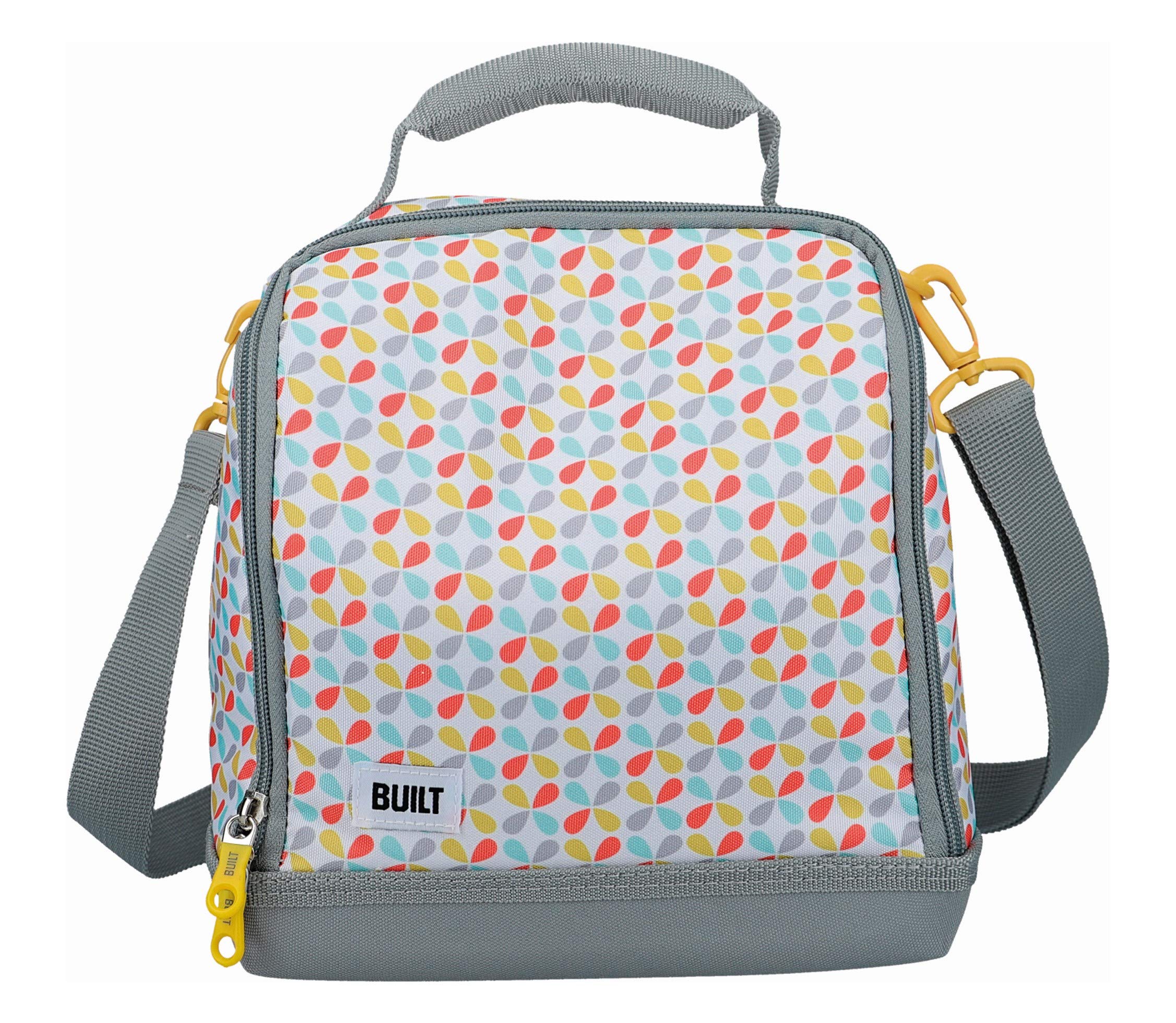 BUILT Insulated Lunch Bag with 'The Stylist' Design, Polyester, Grey/White, 18.5 x 24 x 26 cm
