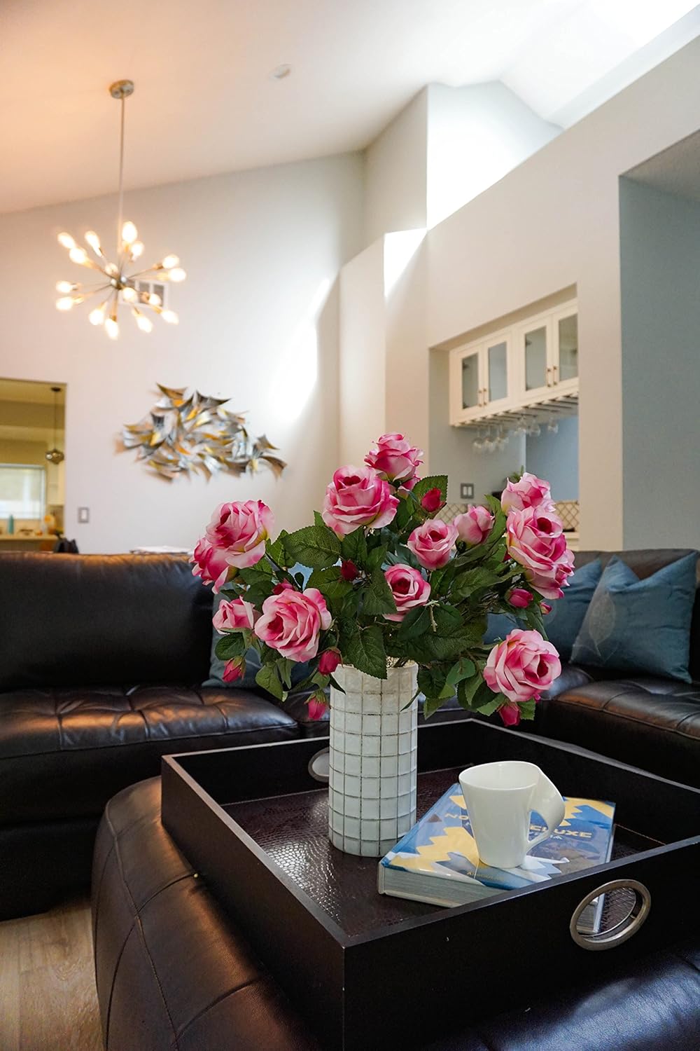 Salmon Admired By Nature Gpb7338 Salmon 5 Stems Faux 15 Head Rose Bud Flower Bush Artificial Plants Flowers Artificial Flowers