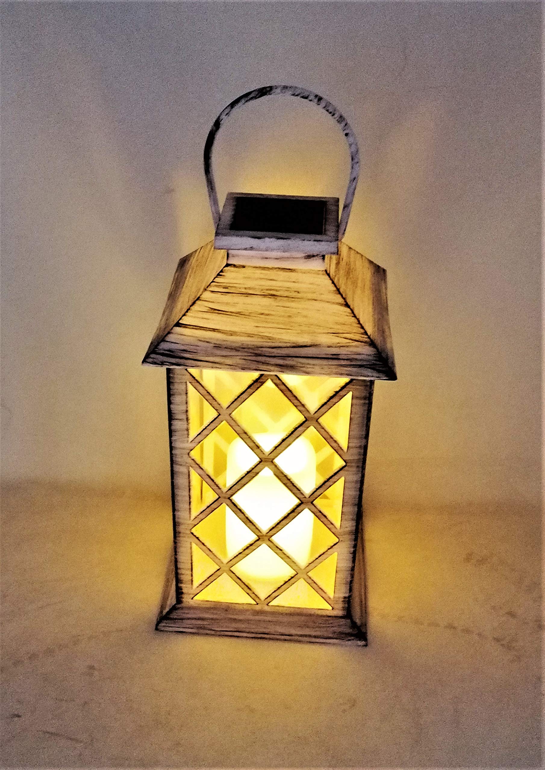 Solarize ® Large Table Hanging Garden Solar LED Flickering Candle Lantern Light Patio Landscape, Waterproof IP44 Black, Antique Bronze, Rustic White