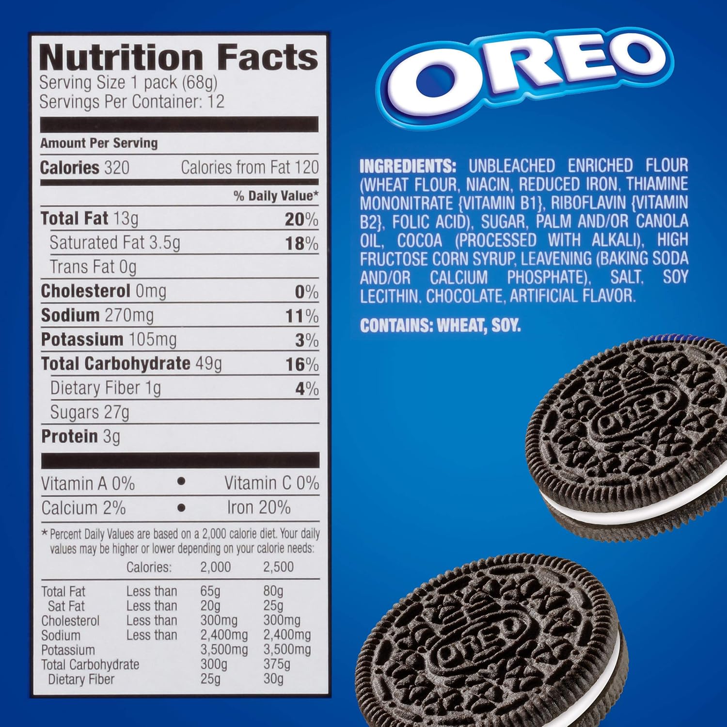 Nabisco Oreo Cookies 2 4oz Pack Of 12 Amazon Com Grocery Gourmet Food