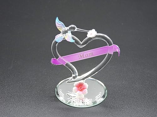 Amazon Com Handmade Glass Heart With Mom In The Banner