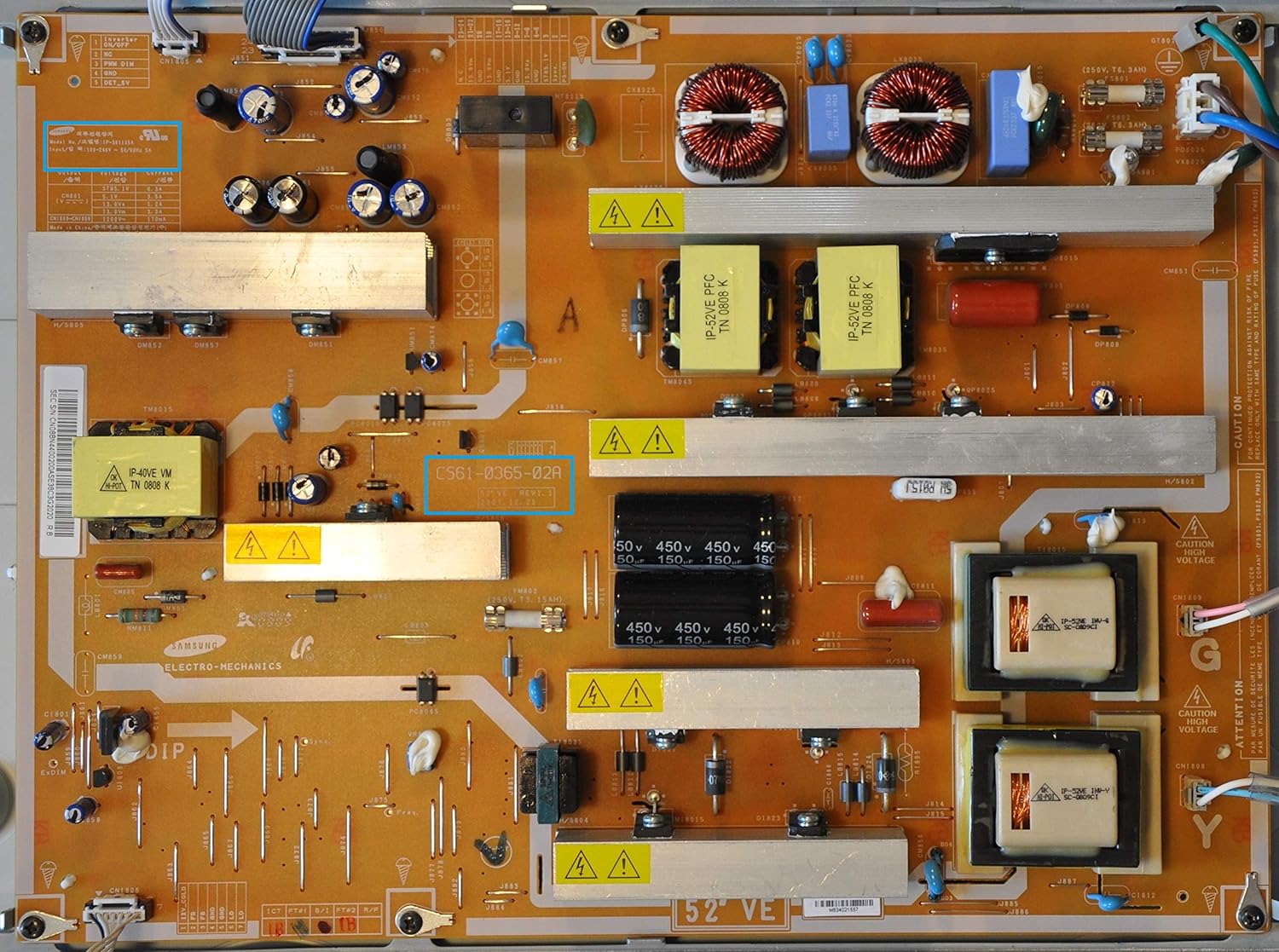 Samsung LN52A650A1F CS61036502A LCD TV Repair Kit, Capacitors Only