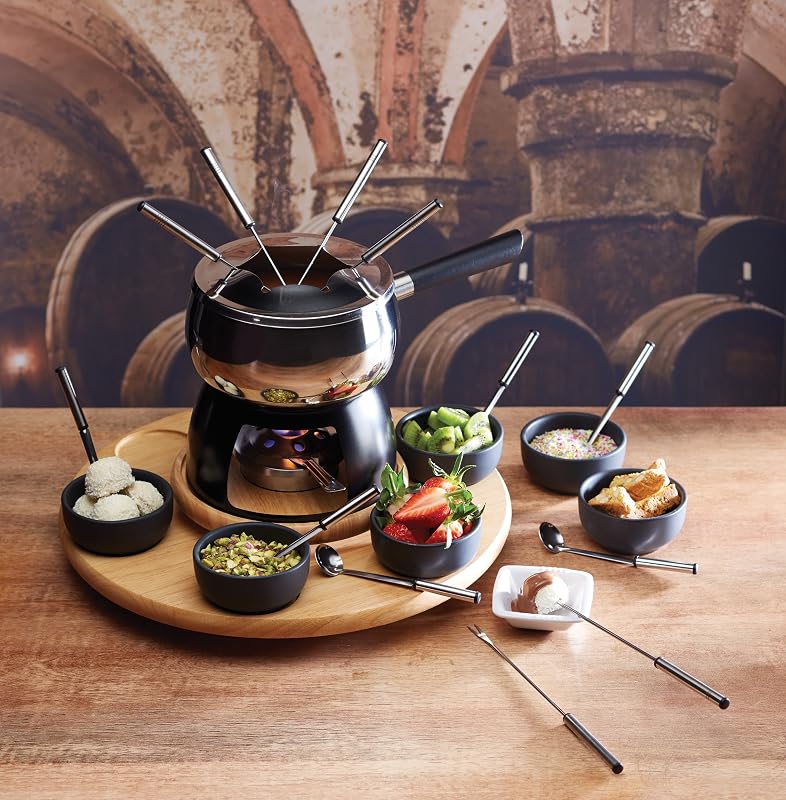 Artesà Masterclass - ensemble à Fondue en Acier Inoxydable pour 6 Personnes