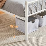 Yaheetech 3ft Single Metal Bed Frame with Headboard Footboard White view 6