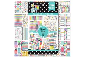 Planner Stickers - 28 Sheets, 1378 Stunning Design Accessories for Journals and Calendars, Essential Planner Accessories by Tullofa - Green