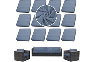 SUKAIKEQA Outdoor Cushion Covers Set,12PCS Jacquard Waterproof Patio Furniture Couch Seat Slipcovers, Replacement for Sofa Sectional Chair