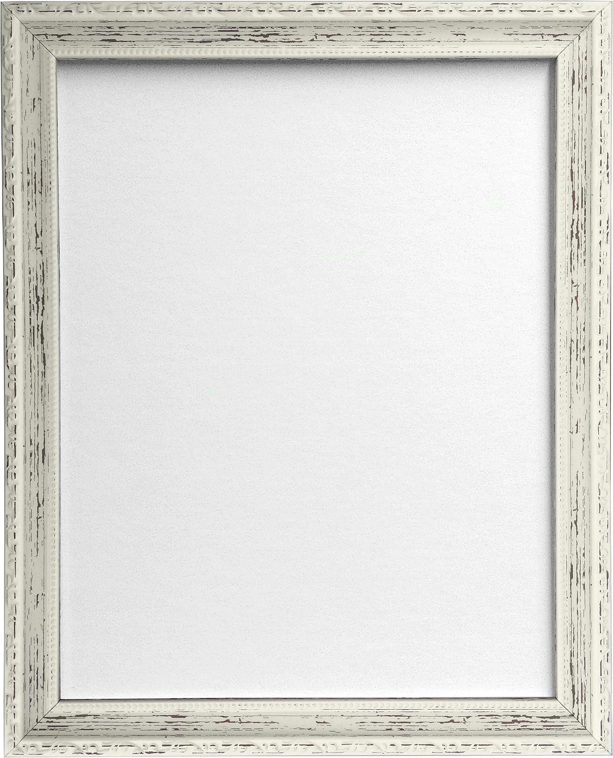 FRAMES BY POST AP-3025 Distressed cream Picture Photo Frame 20 x 16 Inch (Plastic Glass)