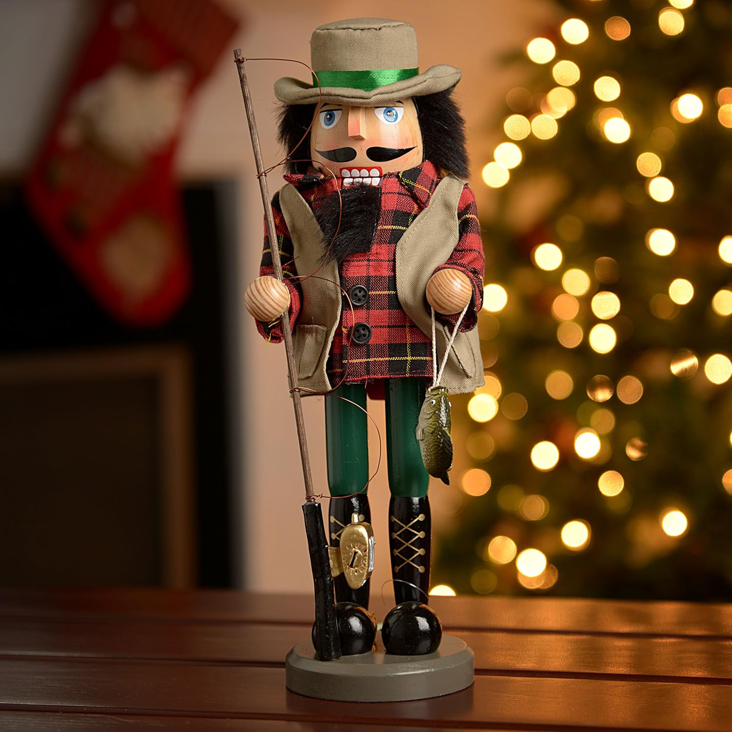 Nutcrackers - Santa's Workshop 70201 Bass Fisherman Nutcracker, 14.5
