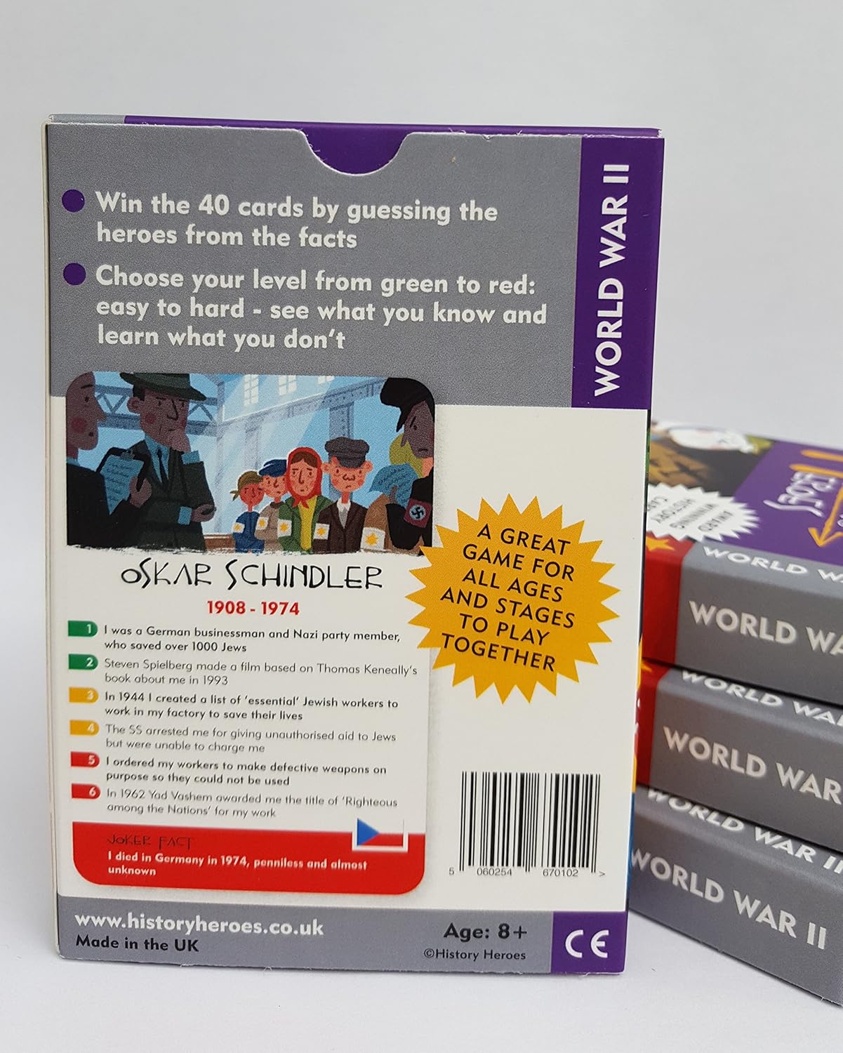 History Heroes: World War II, History Quiz Card Game for Kids Adults, Game Night, Family Friendly - Image 3