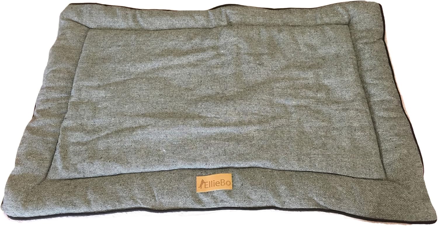 EllieBo Reversible Tweed and Grey Faux Fur Mat Bed for Extra Large 42