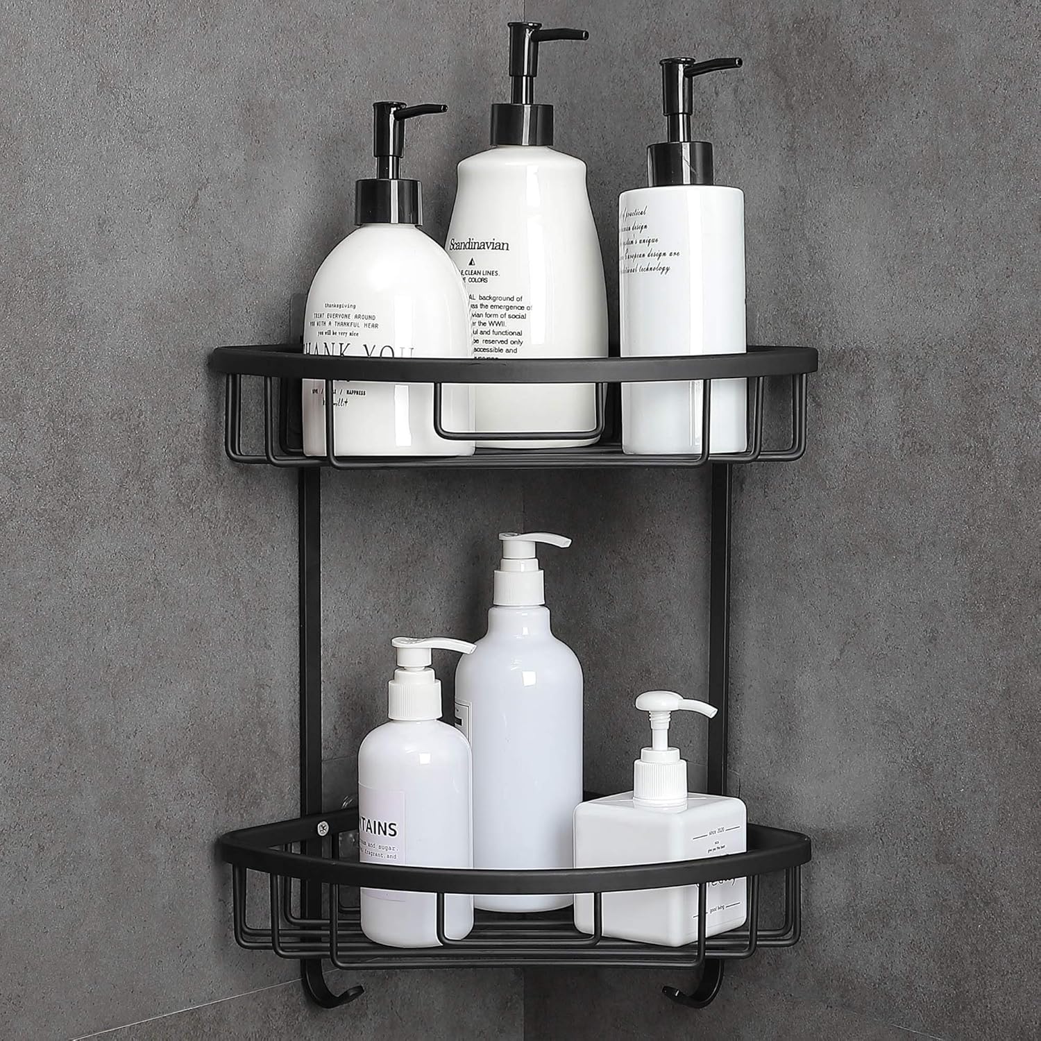 Hoomtaook Shower Caddy Wall Mounted Bathroom Shelf with Adhesive Bath