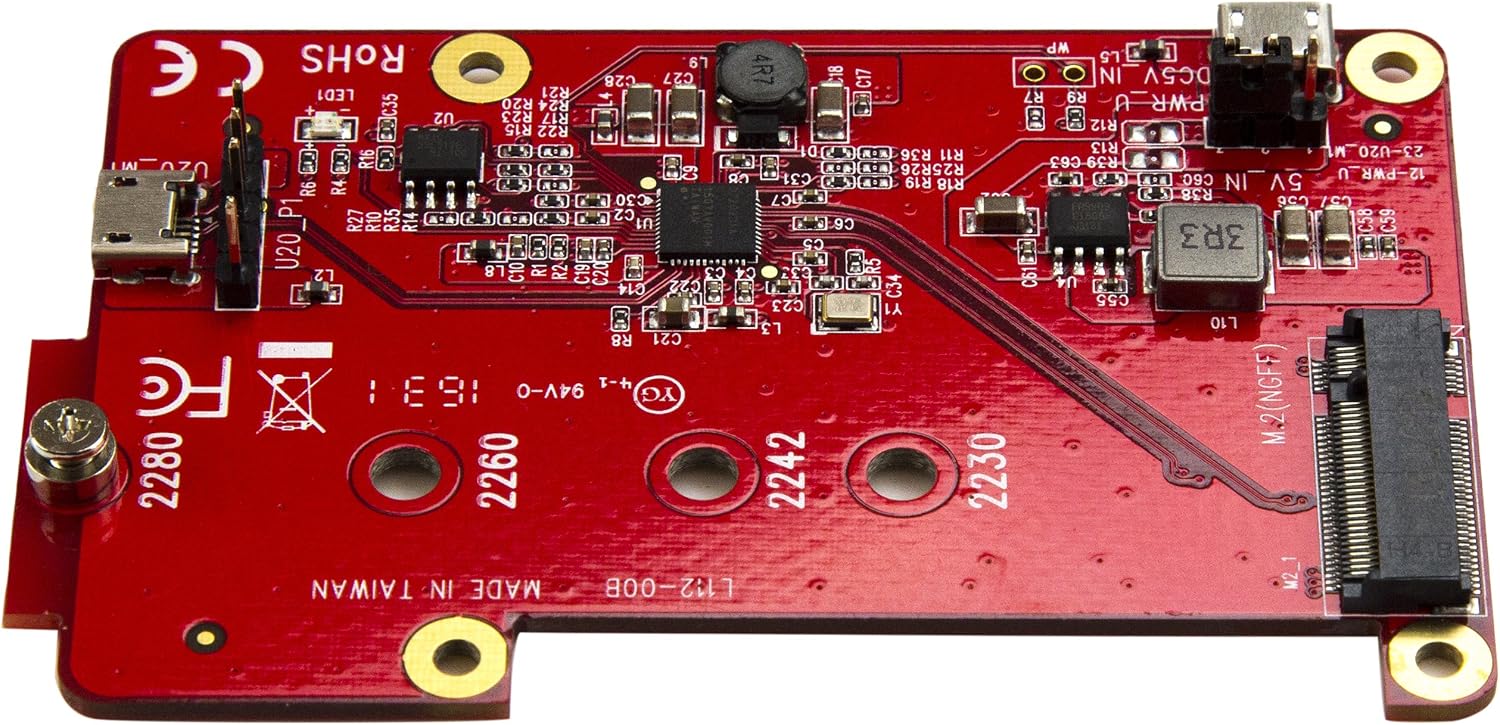 StarTech.com Raspberry Pi Board - USB 2.0 480Mbps - USB to M.2 SATA Converter - USB to SATA Raspberry Pi SSD (PIB2M21),Red - Image 5