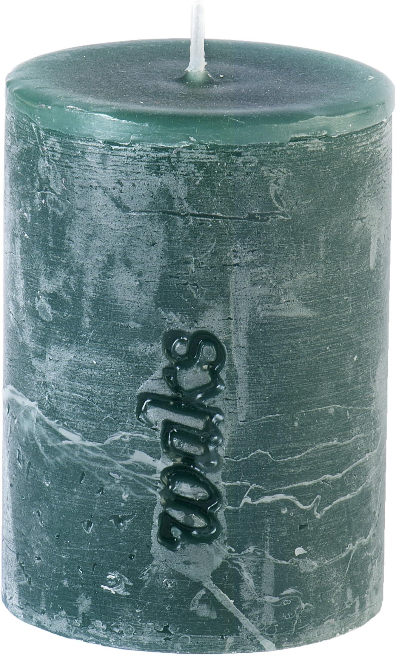 WAKS wbc0710-gr496 Wax Candle 7 x 7 x 10 cm dark green