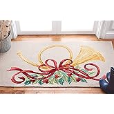 SAFAVIEH Vintage Poster Collection Accent Rug - 2' x 3', Assorted, Hand-Hooked Christmas Horn Novelty Wool, Ideal for High Tr