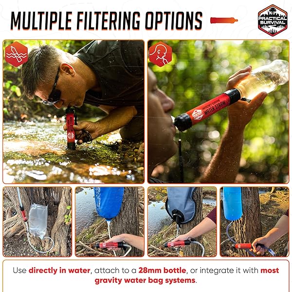 5 HIGH-CAPACITY EMERGENCY WATER STRAWS – LIGHTWEIGHT, REUSABLE, 1800-GALLON FILTERS FOR CAMPING, HIKING, TRAVEL, BIKING, SURVIVAL, AND EMERGENCY PREPAREDNESS – NO EXPIRATION DATE – PRACTICAL SURVIVAL
