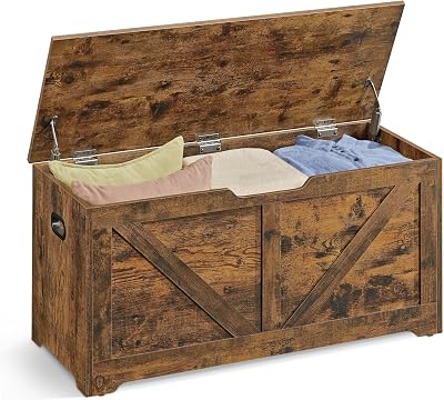 VASAGLE Storage Chest Bench 40x100x46 cm Rustic Brown LSB060T01