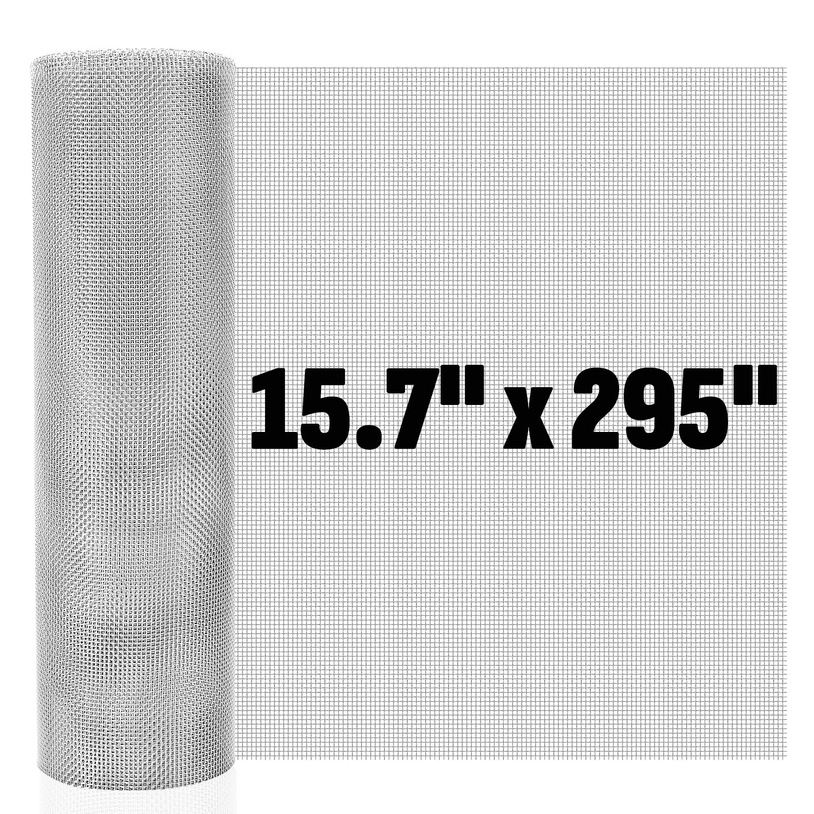 Photo 1 of 20 Mesh 304 Stainless Steel Mesh Screen, 15.7'' x 295''(40cm x 750cm) Wire Screen Mesh, Rust Free Woven Wire Mesh, Metal Mesh Screen for Air Vents, Window Screen, Filters, Garden Covers