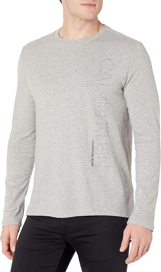 Calvin Klein Men's Long Sleeve Logo TShirt Amazon.co.uk Clothing
