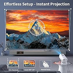 Mini Projector, Portable Outdoor Projector 4K