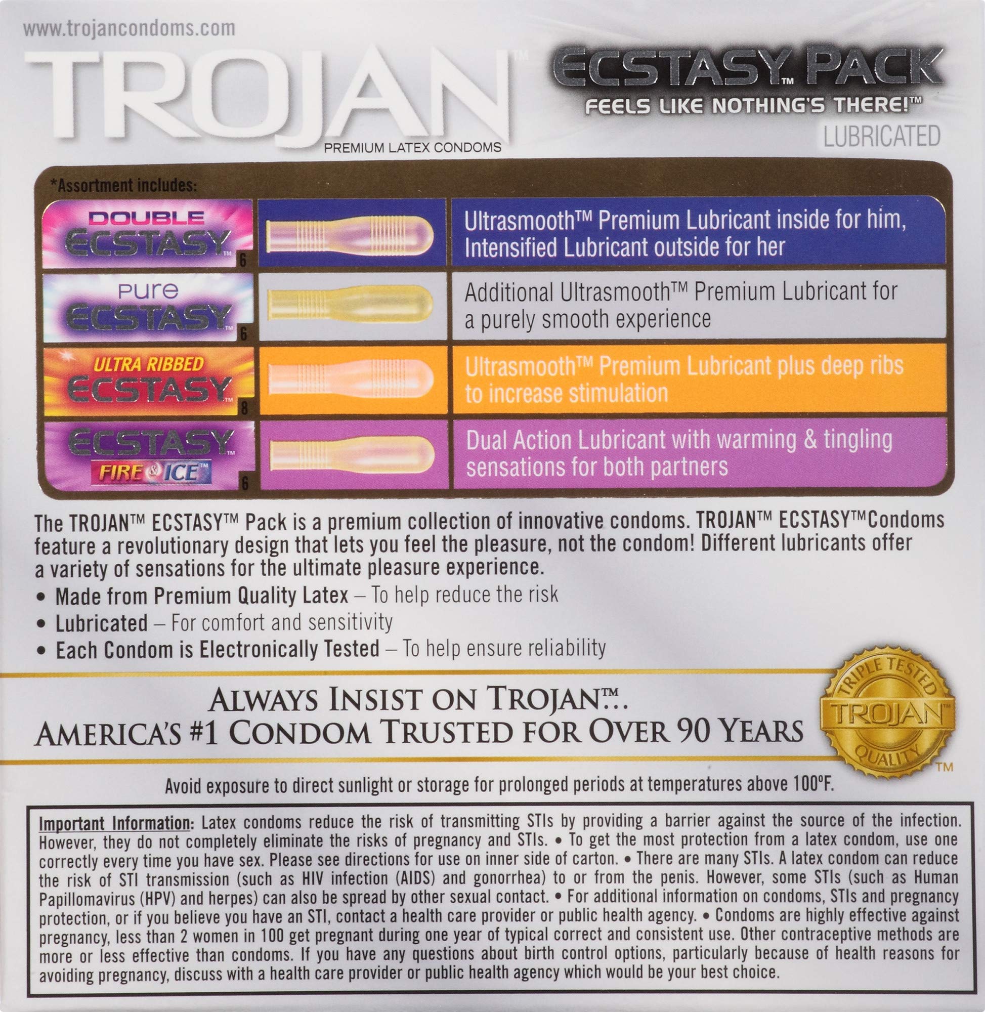 Trojan Ecstasy Condom Pack 26ct On Galleon Philippines
