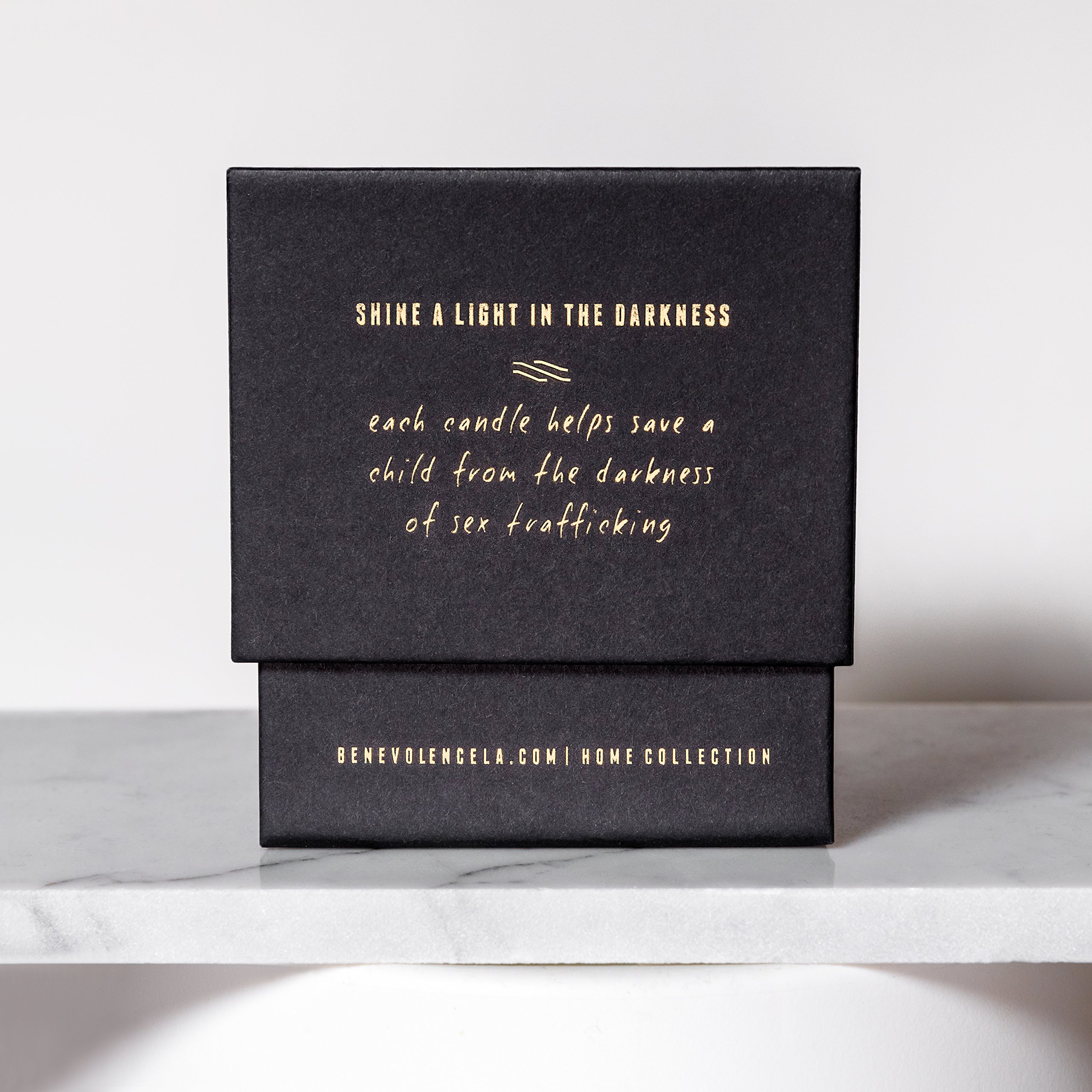 Soy Scented Candle Natural Rose & Sandalwood Strong Fragrance Matte Black Glass for Charity