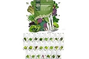 SEEDPHONY 23 Lettuce & Salad Greens Seeds Variety Pack - 25,000+ Non-GMO Heirloom Greens Seeds for Planting Lettuce Indoor & Outdoor: Arugula, Mizuna, Kale, Spinach, Swiss Chard, Mache & More Lettuce Seeds