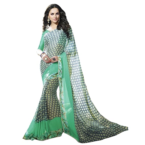 Multicolor Satin and Georgette Embellished Saree (ELLENA7012SSSR01_Multicolor)