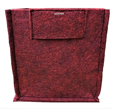 Oxypot Breathable Geo Fabric Square Grow Bags for Home, Balcony & Terrace Gardening. (10 x 10 x 10 Inches) Pack of 3 Bags.