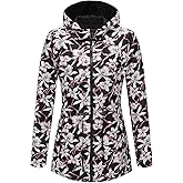 RISISSIDA Women Reversible Floral Print Jacket Hooded Spring Fall Fashion, Casual Lightweight Waterproof Thin Transition Coat