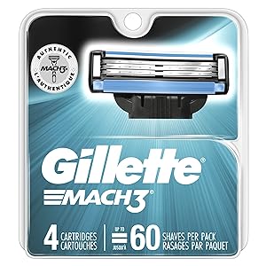 Gillette Mach3 Men's Razor Blades, 4 Blade Refills