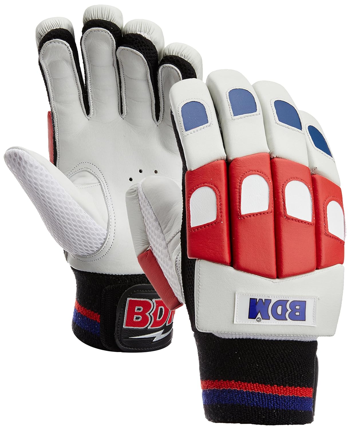 red white and blue youth football gloves