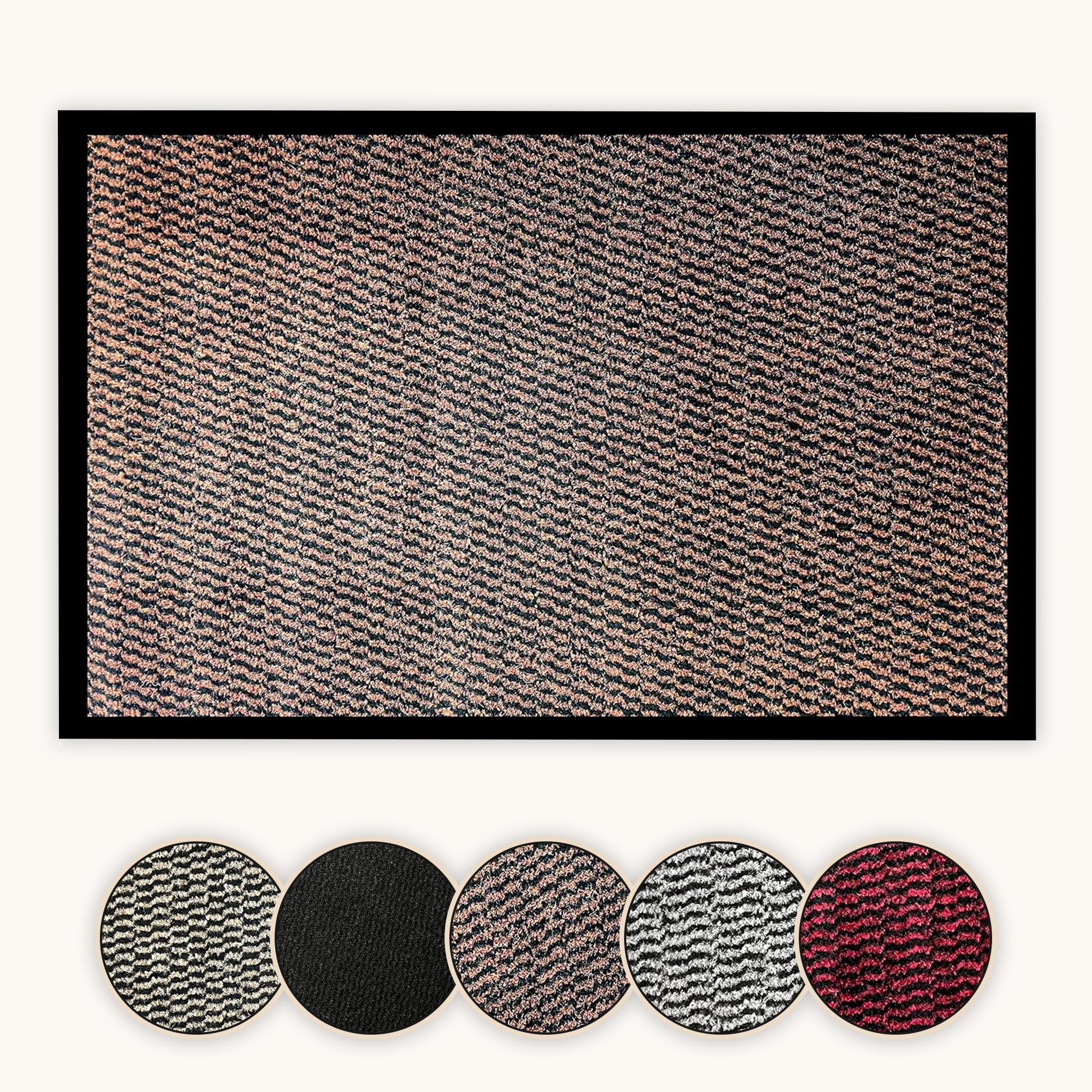 Bear & Panda - Dirt Trapper Door Mat - Indoor/Outdoor non-slip Washable Barrier Door Mat, Heavy Duty Entrance Rug Shoes Scraper, Super Absorbent Front Doormat Carpet (Dark Brown, 60 x 80 cm)