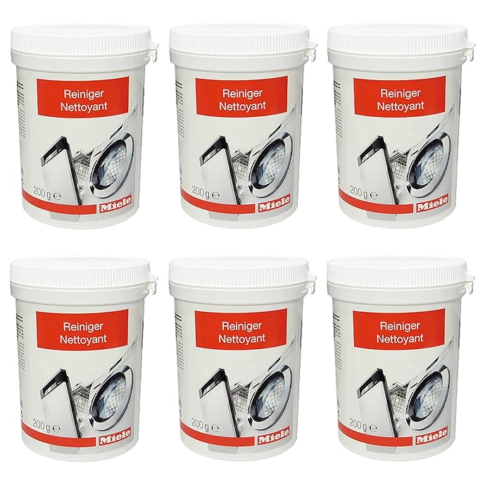 6er Pack Miele Maschinenreiniger 10133940 - Passend für Geschirrspüler, Waschmaschinen 200 g / Spülmaschinengeeignet