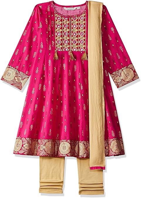 Girls' A Line Regular Fit Salwar Suit Set