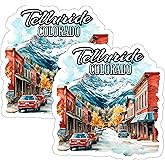 Telluride Colorado Sticker 4 Inch 2-Pack - Waterproof Vinyl Decal for Laptop Water Bottle Car Tumbler - Durable Aesthetic Long-Lasting Stickers for Adults ID45039