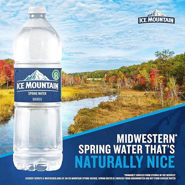 ICE MOUNTAIN SPRING WATER, 33.8 FL OZ BOTTLE – REFRESHING CRISP BOTTLED WATER