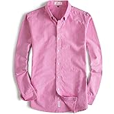MUSE FATH Men's Oxford Dress Shirt-Cotton Casual Regular Fit Long Sleeve Shirt
