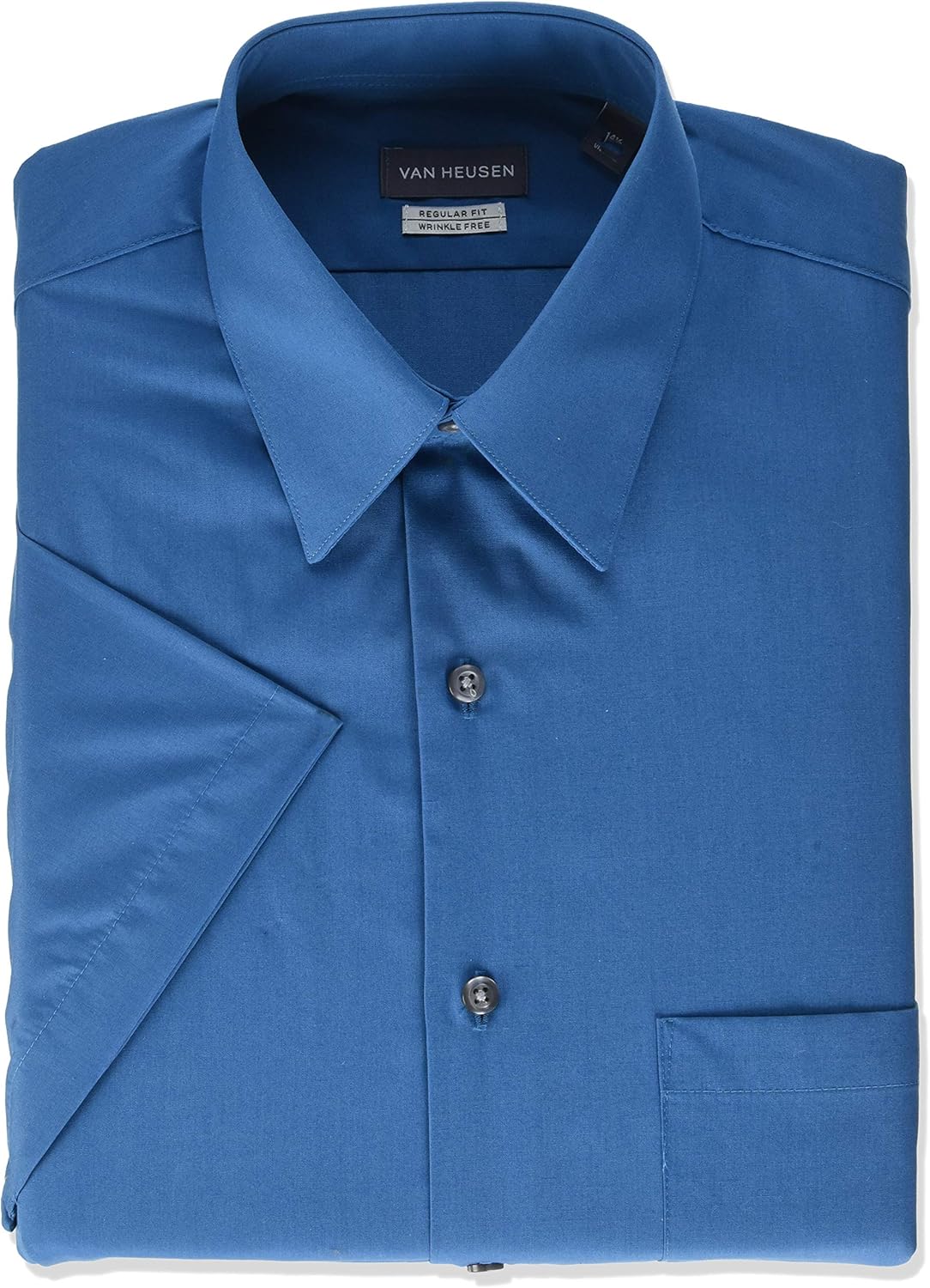van heusen men's short sleeve poplin solid dress shirt