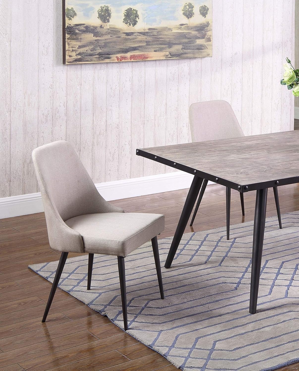 Best Sleek Beige Linen Dining Chair (Set Of 2)