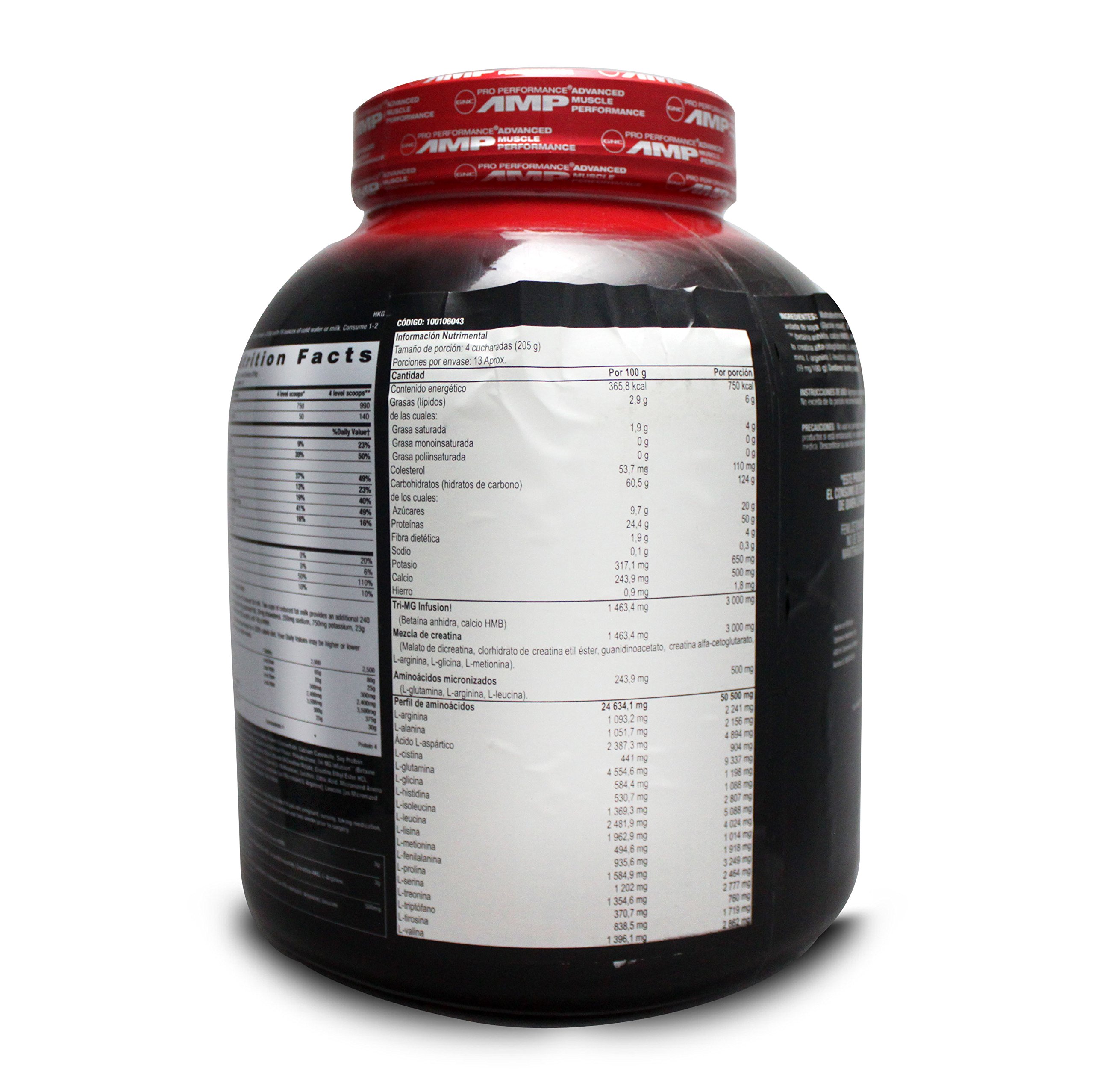 GNC Pro Performance AMP Amplified Mass XXX Weight Gainer, Strawberry, 6