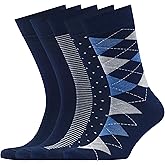 VRD Men’s Dress Socks Bamboo Rayon 5-Pack Crew Socks Fits Shoe Size 8-13 Gift Box