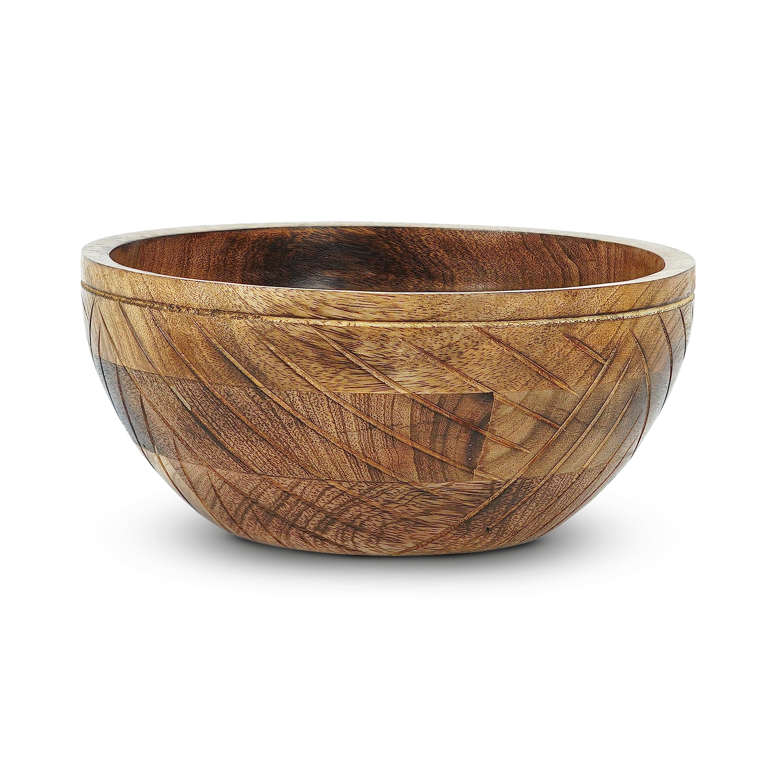 Photo 1 of Mela Artisans 9'' Wooden Fruit Bowl, Regular Serving Bowl for Salads, Cereals, Snacks & Mixing | Decorative Bowls for Kitchen | Jai Valley Collection