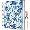 CAGIE Spiral Notebook Journal 8.5 x 11 Hardcover Notebooks College Ruled with Large Pockets Aesthetic Floral Note Book Spiral Bound Notebooks for Work Note Taking Women Writing School, 200 Pages
