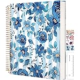 CAGIE Spiral Notebook Journal 8.5 x 11 Hardcover Notebooks College Ruled with Large Pockets Aesthetic Floral Note Book Spiral Bound Notebooks for Work Note Taking Women Writing School, 200 Pages