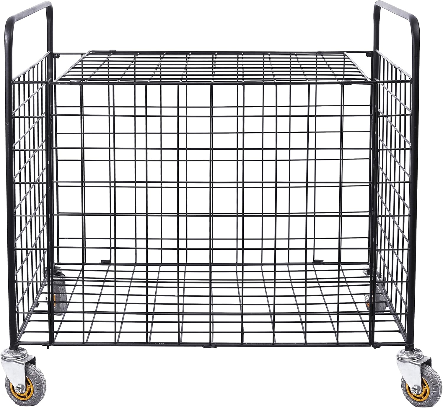 MyGift Black Metal Rolling Multi Sports Ball Storage Hopper & Basketball, Football, Soccer Equipment Cart: Sports & Outdoors