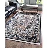 Unique Loom Narenj Collection Area Rug - Glasgow (9' x 12' Rectangle Navy Blue/Blue)