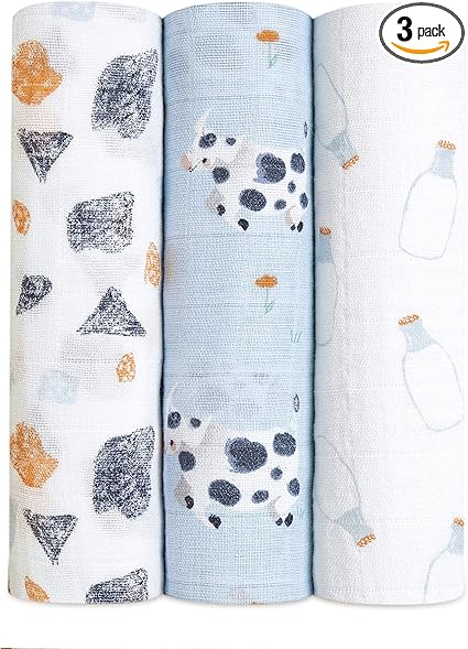 Amazon Aden Anais エイデンアンドアネイ 日本正規品 出産祝い ベビーギフト モスリンスワドルおくるみ3枚入り Year Of The Cow Aswcj ブルー 1 1cm 0か月 3枚 おくるみ ベビー マタニティ 通販