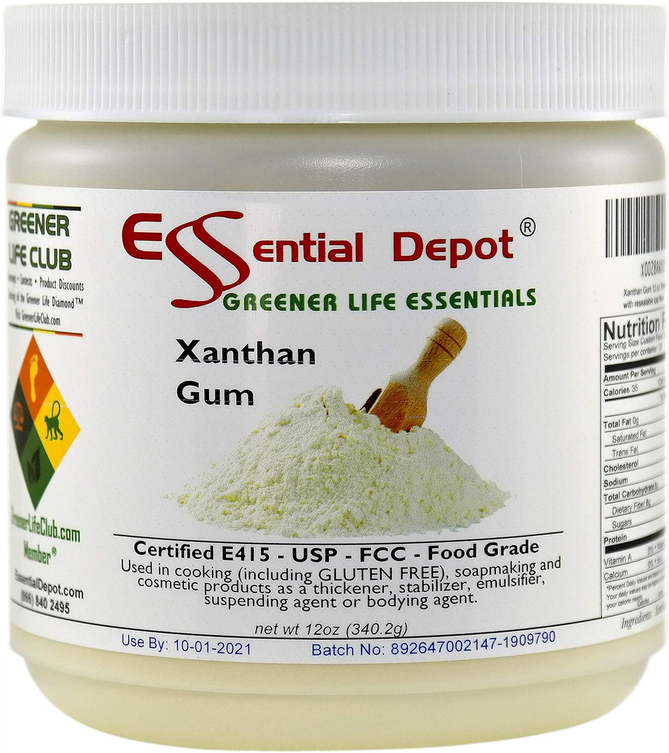 Xanthan Gum 12 oz. Powder USP FCC Food Grade Gluten Free