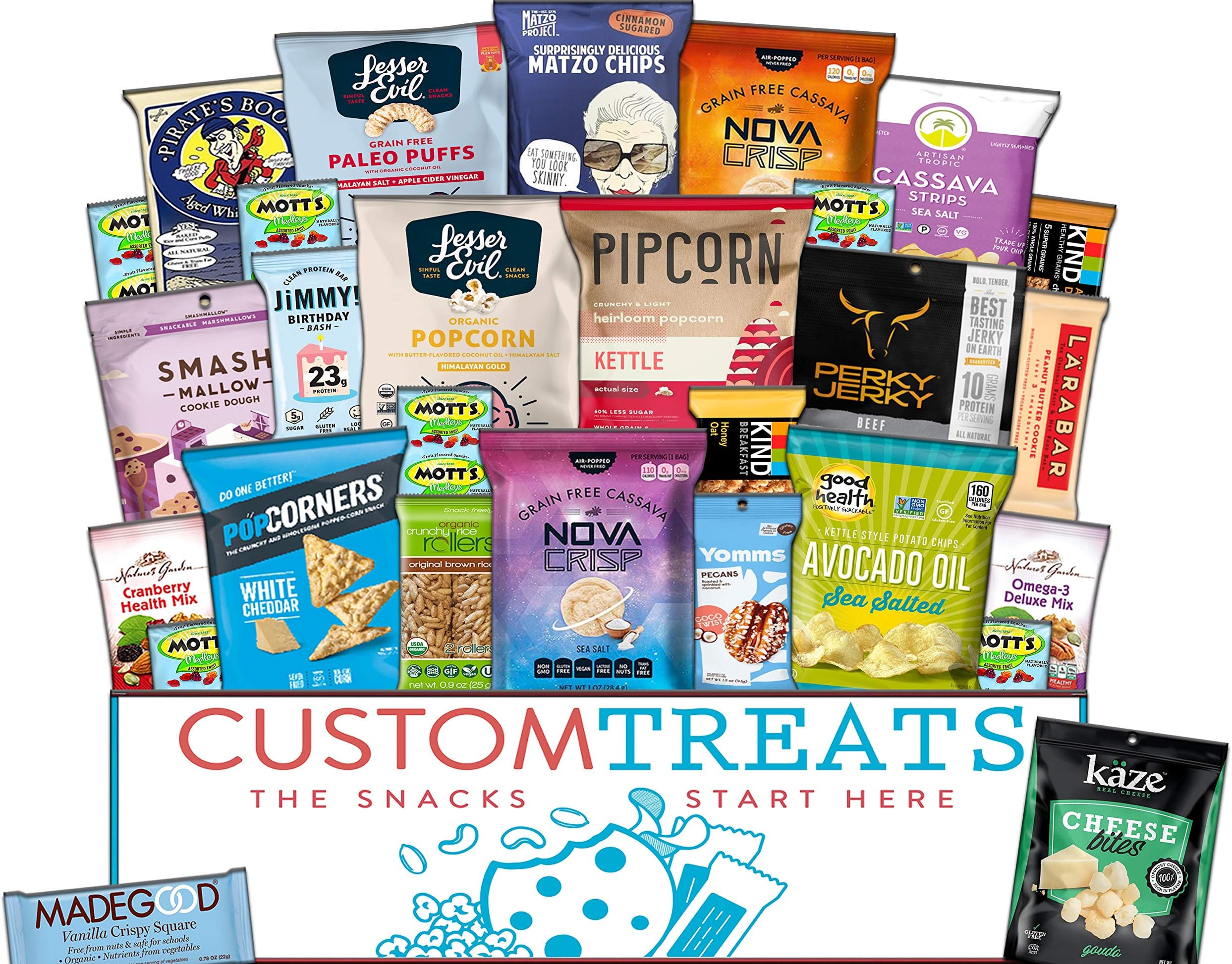 Gluten Free Snacks Assortment Care Package - Variety of Chips, Popcorn, Puffs, Bars, Nuts (28 Count)