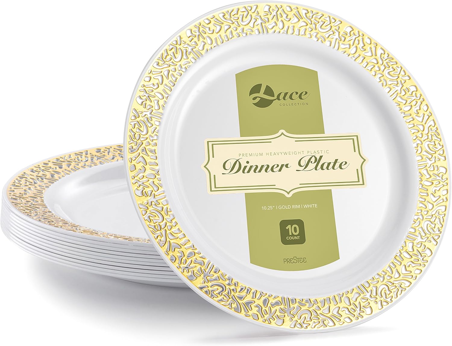 LACE PLASTIC PARTY DISPOSABLE PLATES 10.25